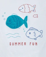 Toddler 2-Piece Fish Summer Fun Tee & Pull-On Shorts Set