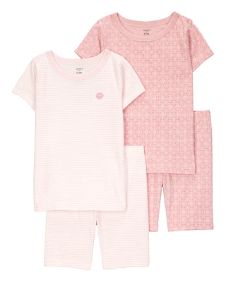 Kid Shell Print Snug Fit Cotton 4-Piece Pyjamas