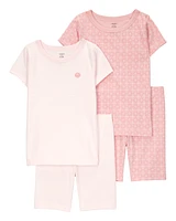 Kid Shell Print Snug Fit Cotton 4-Piece Pyjamas