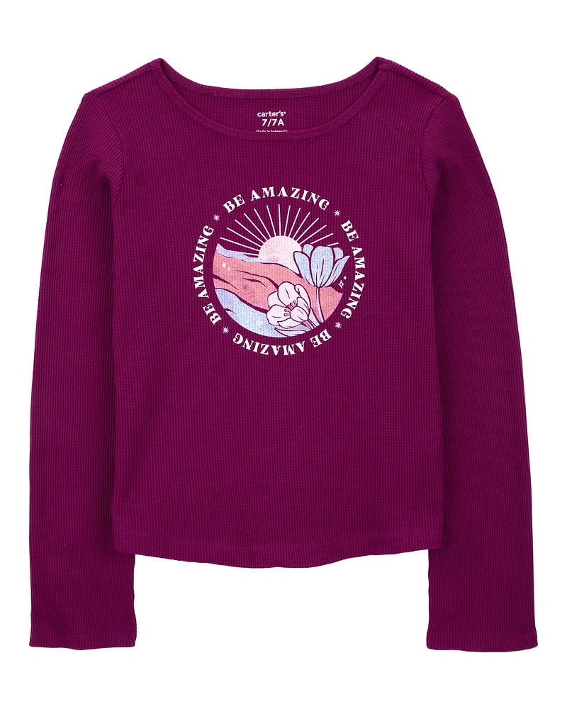 Kid Waffle Knit Long-Sleeve Tee