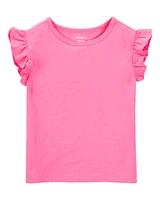 Baby Solid Flutter Short-Sleeve Tee - Pink