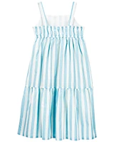 Kid Striped Midi Tiered Dress