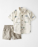 Toddler 2-Piece Fish-Print Set Made with Organic Cotton