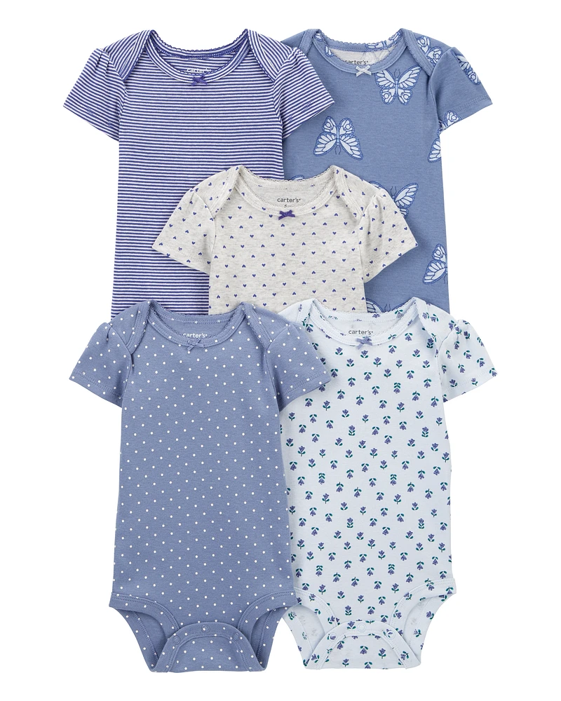 Baby 5-Pack Butterfly Short-Sleeve Bodysuits