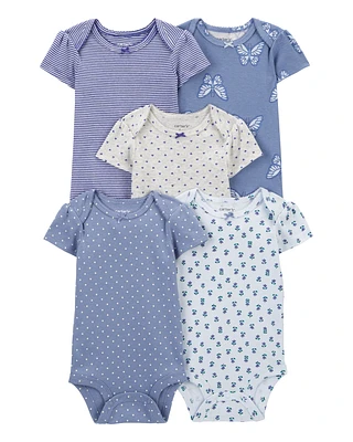 Baby 5-Pack Butterfly Short-Sleeve Bodysuits