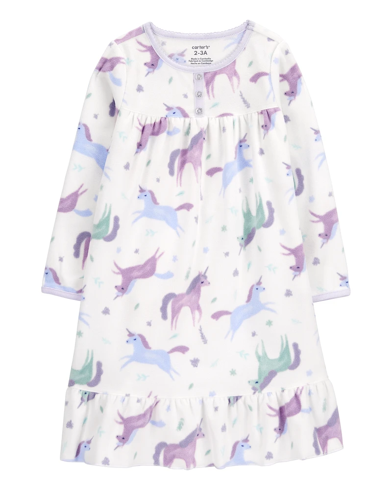 Kid Unicorn Fleece Nightgown