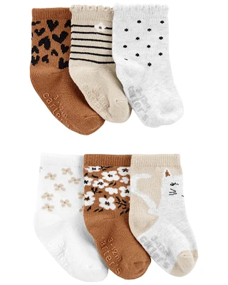 6-Pack Leopard Socks