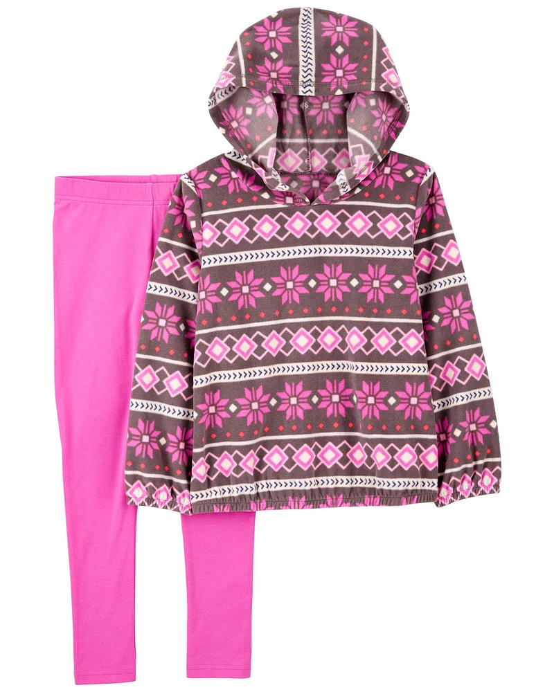 2-Piece Fair Isle Fleece Pullover & Legging Set