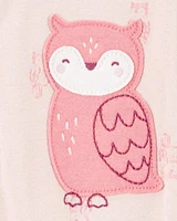 Toddler Girl 1-Piece Owl Print 100% Snug Fit Cotton Footie Pyjamas