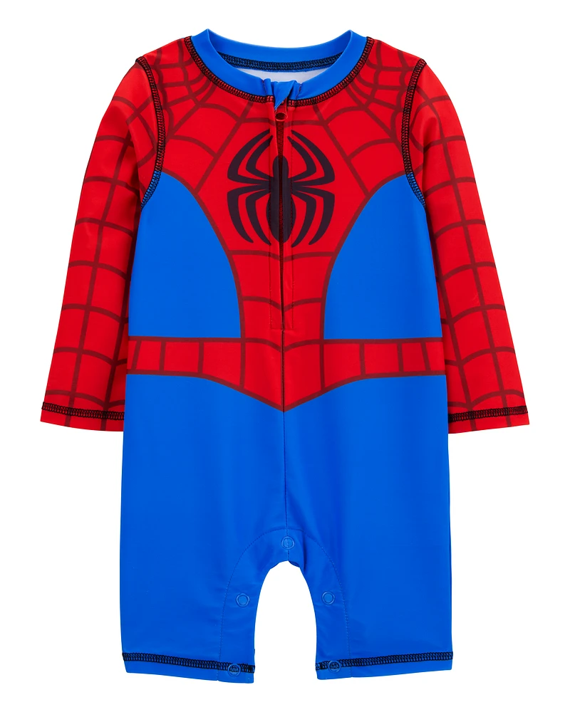 Baby Marvel™ Spider-Man 1-Piece Rashguard Swimsuit - Blue/Red