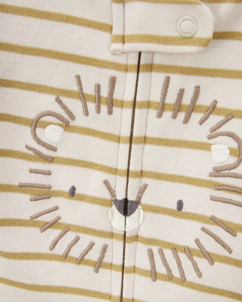 Lion Striped 2-Way Zipper Cotton Sleeper pyjamas