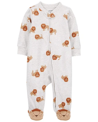 Baby Lion Fleece Zip-Up Footie Sleeper Pyjamas