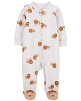 Baby Lion Fleece Zip-Up Footie Sleeper Pyjamas