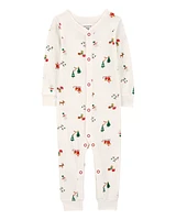 Baby 1-Piece Christmas Thermal Footless Pyjamas