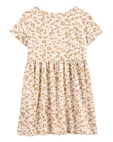 Toddler Cheetah Animal Print Short-Sleeve Dress