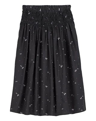 Kid Bow Print Maxi Skirt