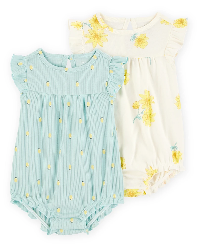 Baby 2-Pack Floral Rompers