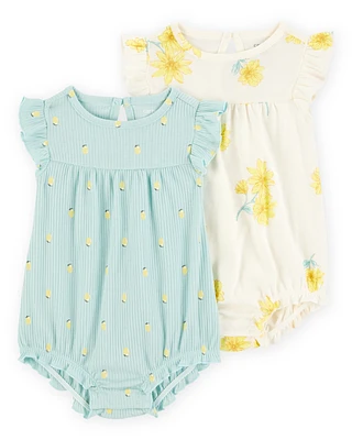 Baby 2-Pack Floral Rompers