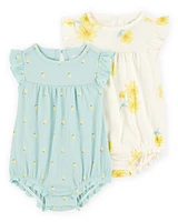 Baby 2-Pack Floral Rompers