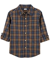 Kid Plaid Button-Front Shirt