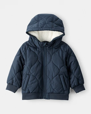 Baby Boy Long-Sleeve Midweight Jacket - Navy/Blue