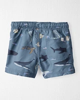 Toddler Recycled Ocean-Print Swim Trunks