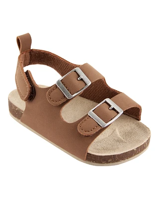 Baby Buckle Faux Cork Sandals