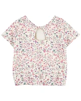 Kid Paisley Floral Print Twist Back Top