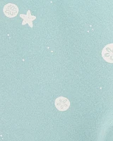 Baby Sea Print Bike Shorts - Green