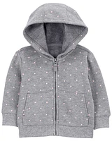 Baby Polka Dot Zip-Up Fleece Hoodie