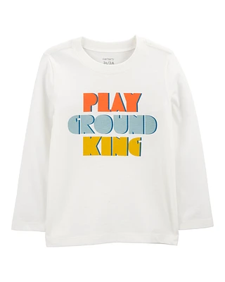 Toddler Playground King Long-Sleeve Tee - White