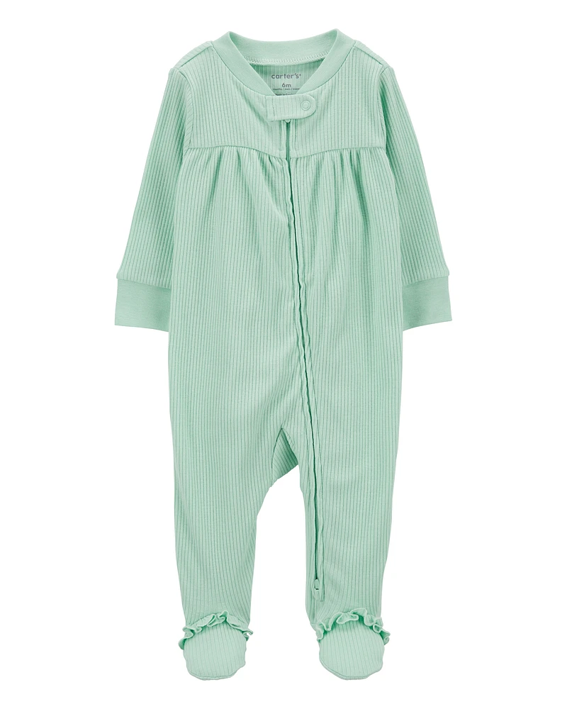 Baby Textured 2-Way Zip Sleeper Pyjamas