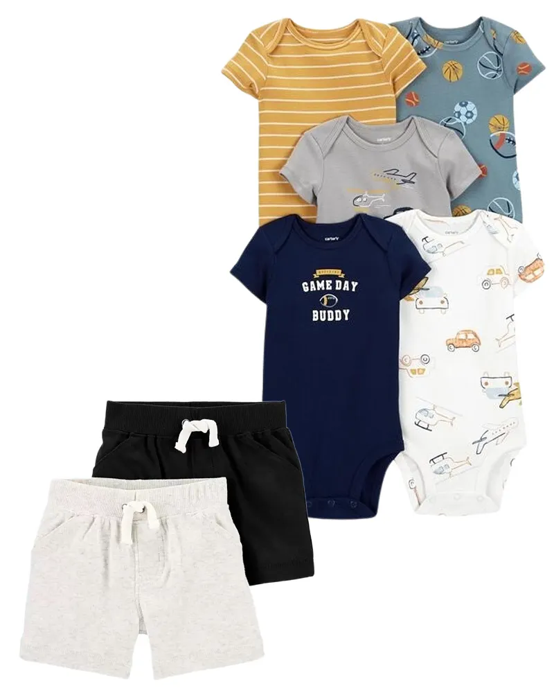 7-Pack Bodysuits & Shorts Set