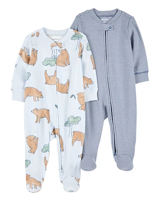 Baby 2-Pack 2-Way Zip Cotton Sleeper