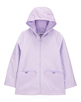 Heart Pockets Rain Jacket - Purple