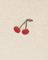 Baby 2-Piece Cherry Peplum Top & Short Set - Ivory