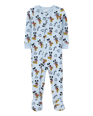Baby Disney© Mickey Mouse Snug Fit Cotton Footie 1-Piece Pyjamas - Blue