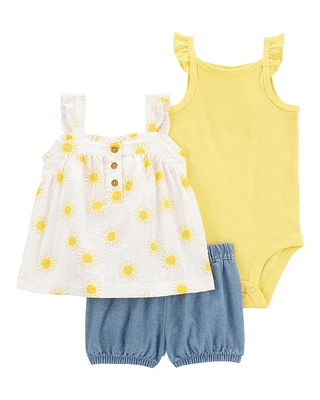 Baby 3-Piece Outfit Set - Yellow/Chambray
