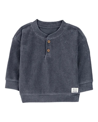 Baby Ribbed Velour Pullover