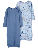 Baby 2-Pack Dinosaur PurelySoft Gown Set