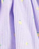 Toddler Striped Lemon Print Skort - Purple