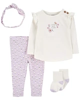 Baby 4-Piece Floral Outfit Set