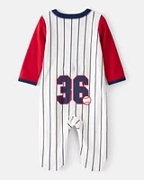 Baby Baseball Snap-Up Cotton Sleeper