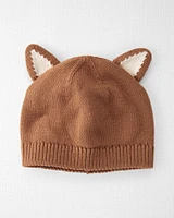 Baby Organic Cotton Sweater Knit Fox Cop