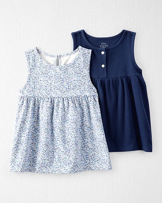 Kid 2-Pack Organic Cotton Knit Tanks
