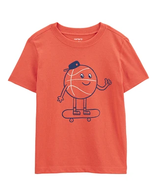 Toddler Basketball Short-Sleeve Graphic Tee - Orange