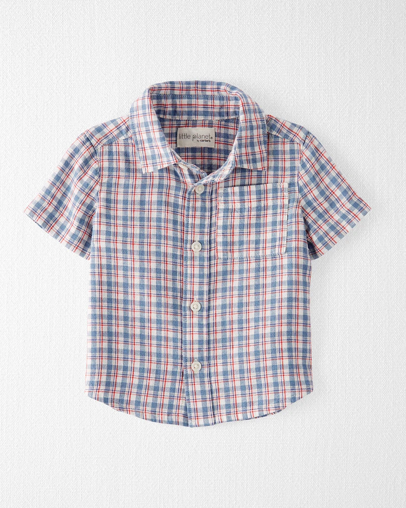 Baby Plaid Button-Front Shirt