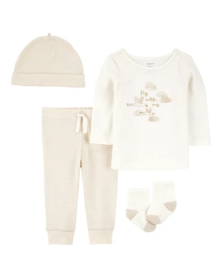 Baby 4-Piece Cloud Print Outfit Set