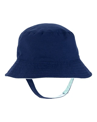 Baby Reversible Solid Swim Bucket Hat - Blue