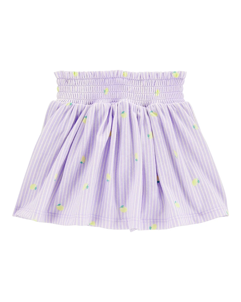 Baby Striped Lemon Print Skort - Purple